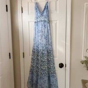 Altar'd State Light Blue Floral Maxi Dress